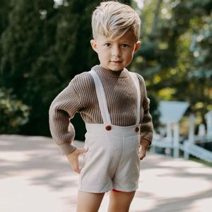 Toddler plaid beige classic strap overall